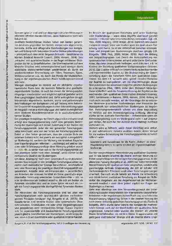 Vorschauseite 4: Die Forschungspyramide Teil 3: Grundlagen der Anwendung für die kritische Evidenzbewertung