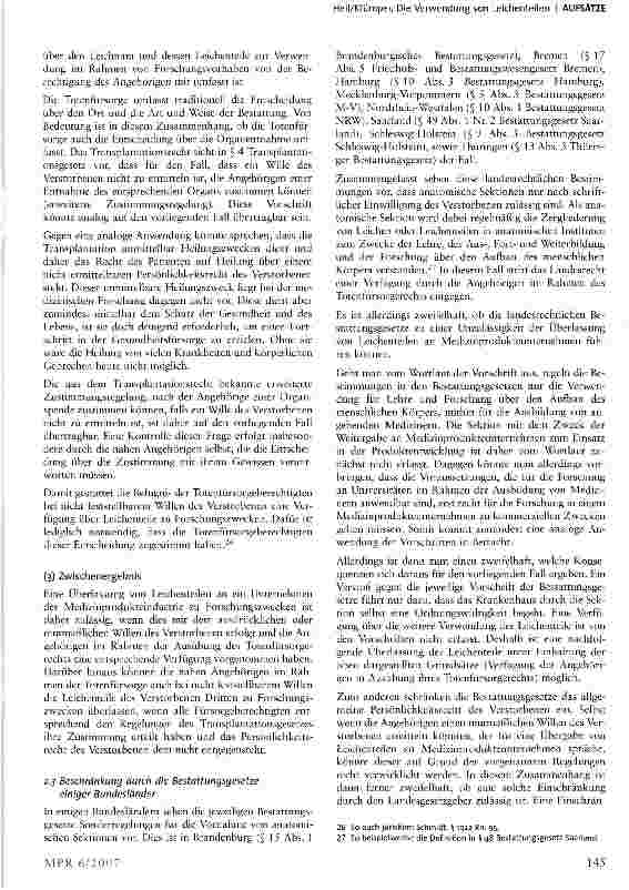 Vorschauseite 5: Die Verwendung von Leichenteilen durch Medizinproduktehersteller im Rahmen der Produktentwicklung