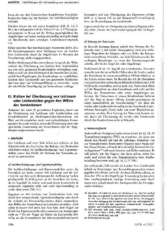 Vorschauseite 6: Die Verwendung von Leichenteilen durch Medizinproduktehersteller im Rahmen der Produktentwicklung