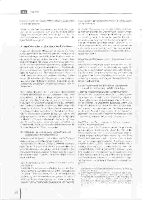 Vorschauseite 4: Bedeutung und Praxis von Aufwandsentschädigungen im Engagementbereich Vorund Umfeld von Pflege