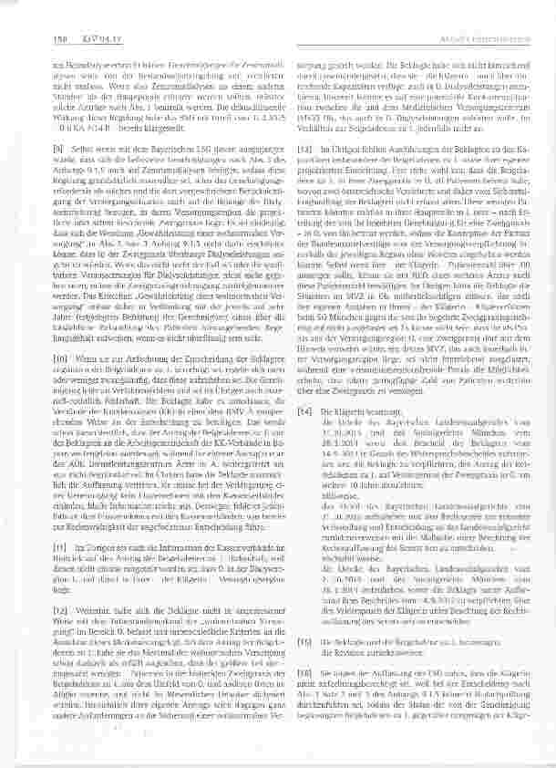 Vorschauseite 2: Drittanfechtung der Genehmigung der belristeten Verlängerung einer Dialysezweigpraxis durch Hauptpraxis in der Versorgungsregion der Nebenbetriebsstätte Beteiligung der Krankenkas…