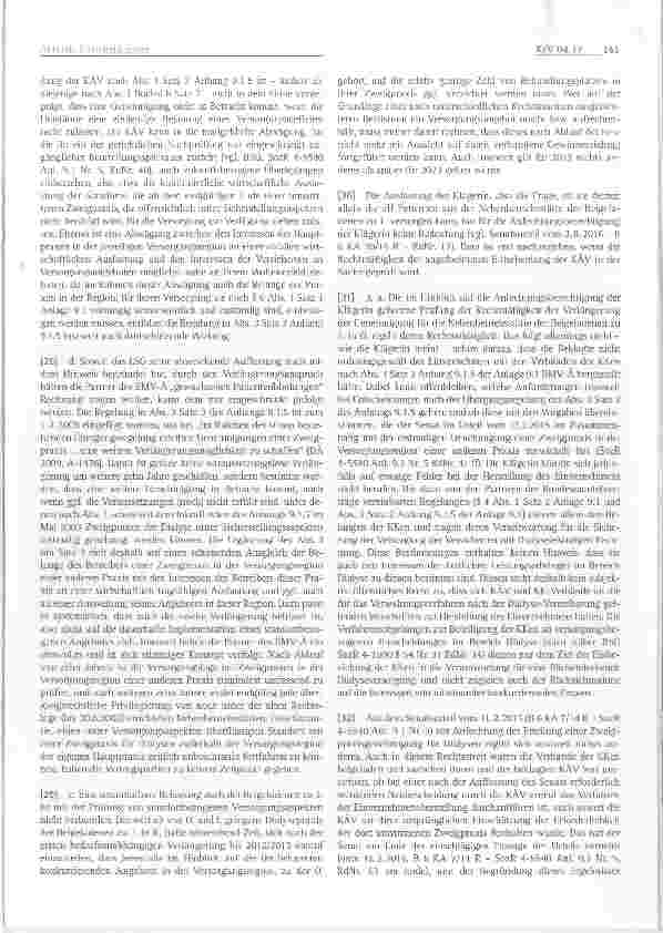 Vorschauseite 5: Drittanfechtung der Genehmigung der belristeten Verlängerung einer Dialysezweigpraxis durch Hauptpraxis in der Versorgungsregion der Nebenbetriebsstätte Beteiligung der Krankenkas…