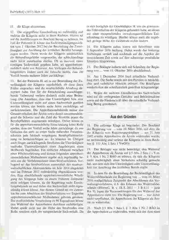 Vorschauseite 4: Widerruf der ärztlichen Approbation