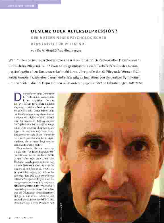 Vorschauseite 1: DEMENZ ODER ALTERSDEPRESSION?