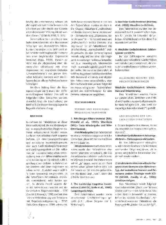Vorschauseite 2: DEMENZ ODER ALTERSDEPRESSION?