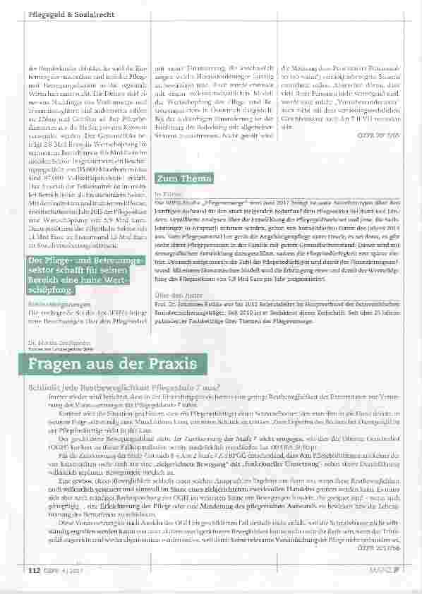 Vorschauseite 3: Pflegevorsorge künftiger Finanzierungsaufwand und regionalwirtschaftliche Verflechtungen