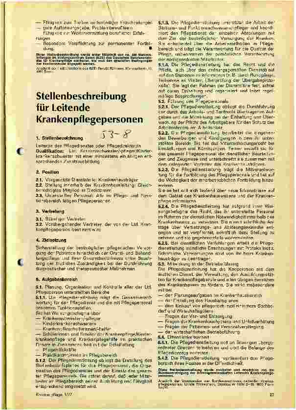 Vorschauseite 2: Standard-Stellenbeschreibung für die Stationsleitung