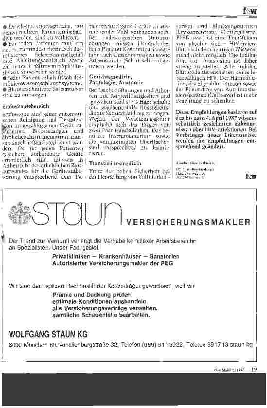 Vorschauseite 3: Aids-Prophylaxe in Krankenhaus u. Praxis Empfehlung des Arbeitskreises für Krankenhaushygiene
