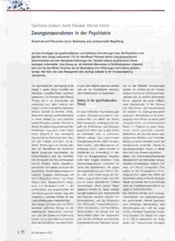 Vorschauseite 1: Zwangsmassnahmen in der Psychiatrie