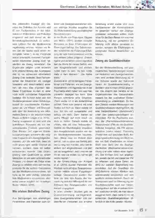 Vorschauseite 2: Zwangsmassnahmen in der Psychiatrie