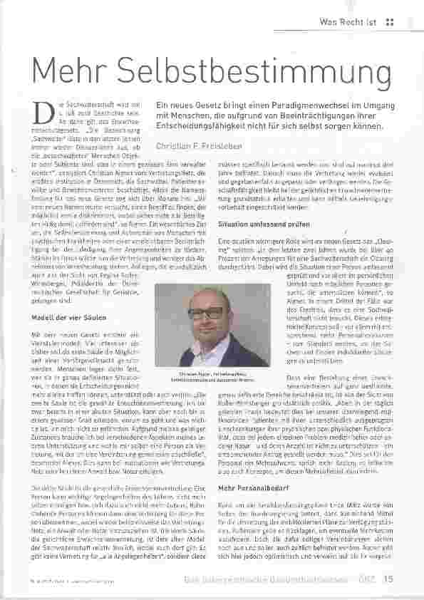 Vorschauseite 1: Mehr Selbstbestimmung