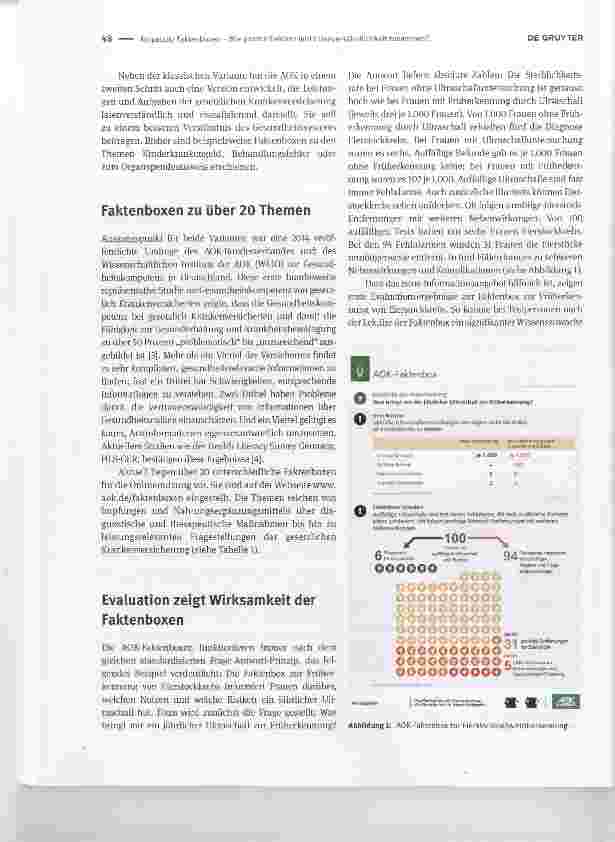 Vorschauseite 2: Faktenboxen Wie passen Evidenz und Laienverständlichkeit zusammen?Facts boxes how does evidence and comprehensibility fit together?