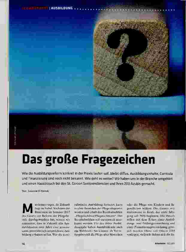 Vorschauseite 1: Das große Fragezeichen