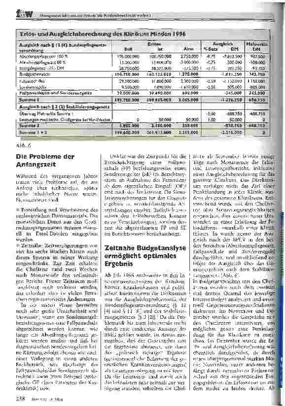 Vorschauseite 5: Management-Informations-System läßt Problembewußtsein wachsen Klinikum Minden entwickelt Instrument für Führungskräfte