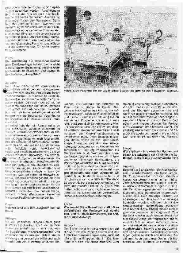 Vorschauseite 2: Das Kreiskrankenhaus Main-Taunus in Bad Soden Interview mit Marie Luise Budzindki, Sozialarbeiterin im Haus