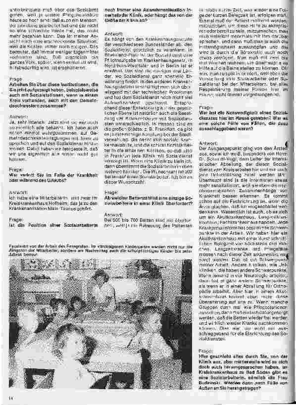 Vorschauseite 3: Das Kreiskrankenhaus Main-Taunus in Bad Soden Interview mit Marie Luise Budzindki, Sozialarbeiterin im Haus