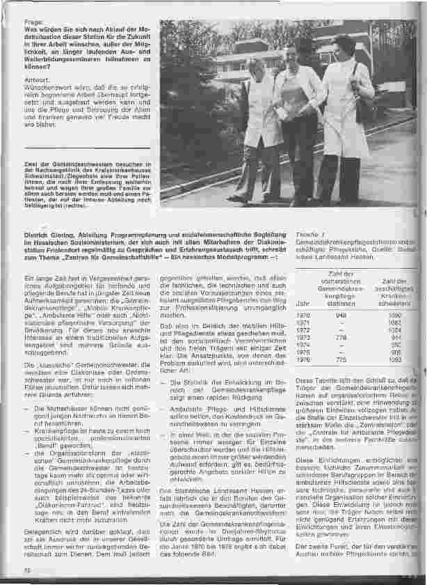 Vorschauseite 3: Die Diakoniestation Frielendorf-Modellversuch eines Zentrums für Gemeinschaftshilfe // Interview mit Schwester Gertrud Spiewak