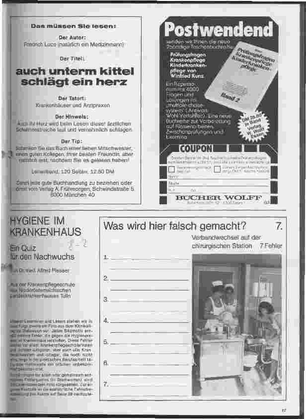 Vorschauseite 1: Hygiene im Krankenhaus Ein Quiz für den Nachwuchs