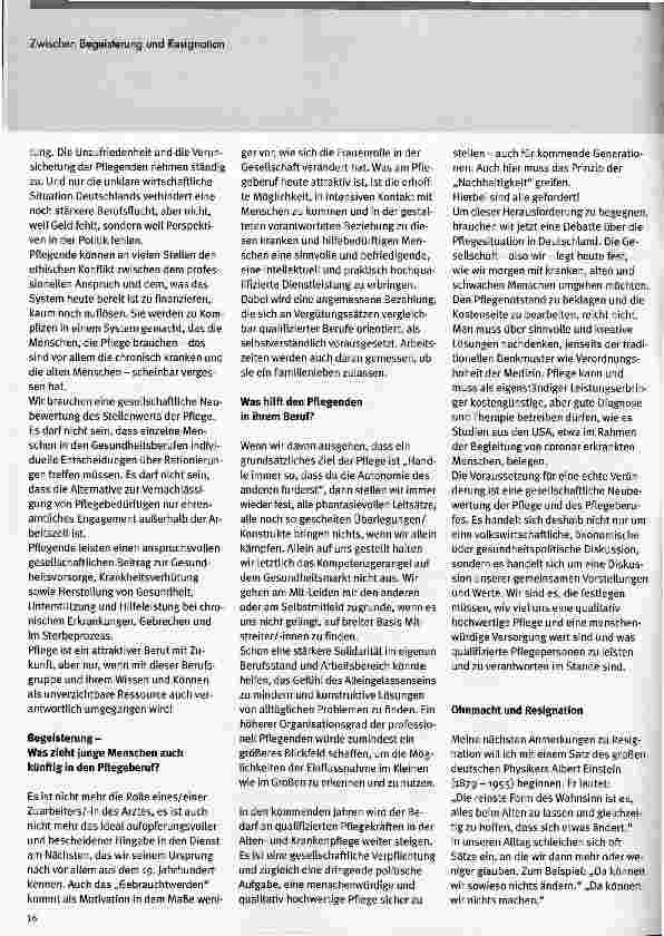 Vorschauseite 4: Zwischen Begeisterung und ResignationPflege-Professionalität in semiprofessionellen Strukturen