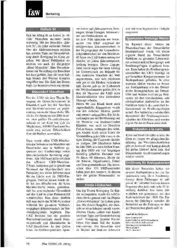 Vorschauseite 3: Düsseldorfer Uniklinik hat sich erfolgreich positioniert