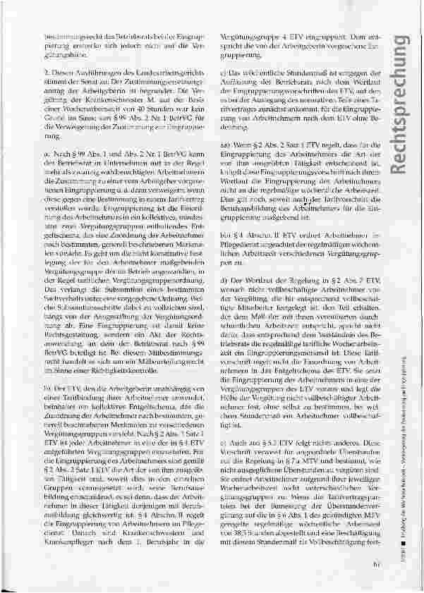 Vorschauseite 3: Erhöhung der Wochenarbeitszeit - Verweigerung der Zustimmung zur Eingruppierung