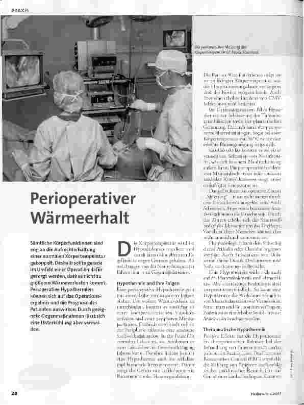 Vorschauseite 1: Perioperativer Wärmeerhalt
