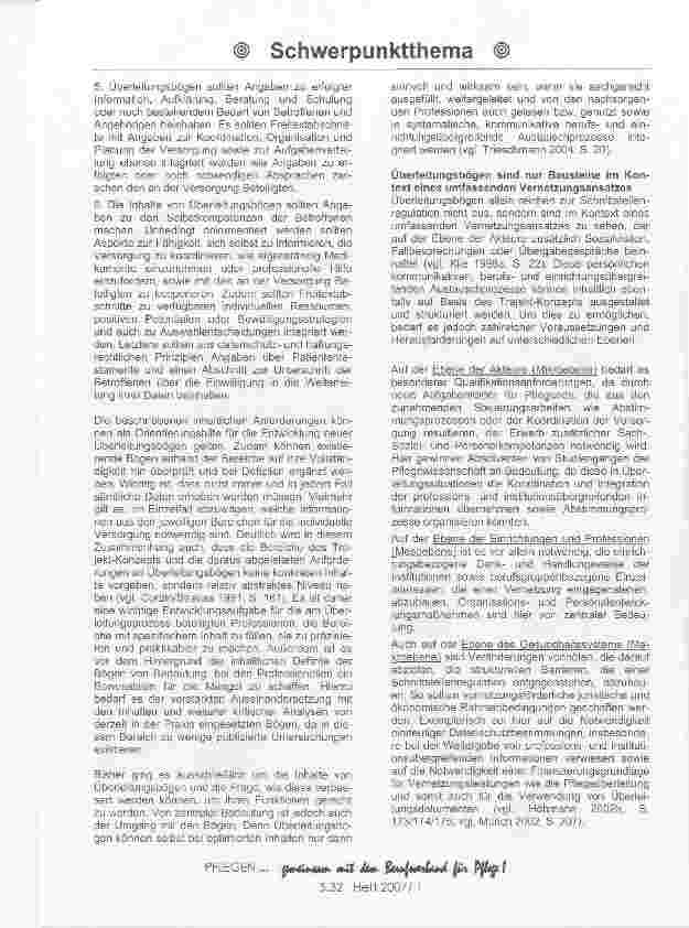 Vorschauseite 5: Über den Sinn und Unsinn von pflegerischen Überleitungsbögen