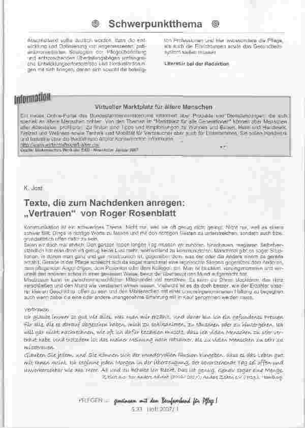 Vorschauseite 6: Über den Sinn und Unsinn von pflegerischen Überleitungsbögen