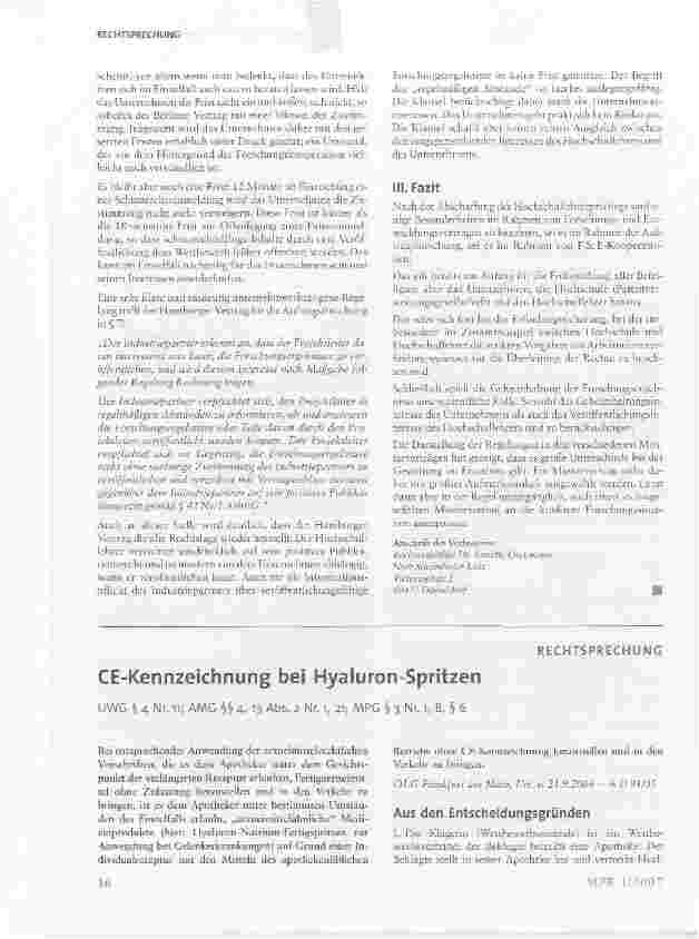 Vorschauseite 1: CE-Kennzeichnung bei Hyaluron-Spritzen