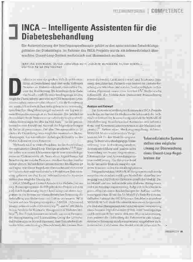 Vorschauseite 1: INCA - Intelligente Assistenten für die Diabetesbehandlung