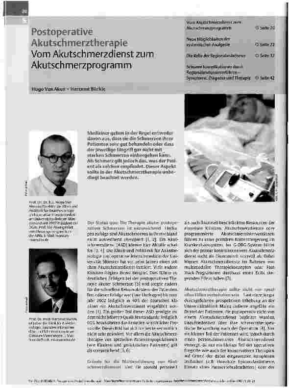 Vorschauseite 1: AkutschmerztherapieVom Akutschmerzdienst zum Akutschmerzprogramm