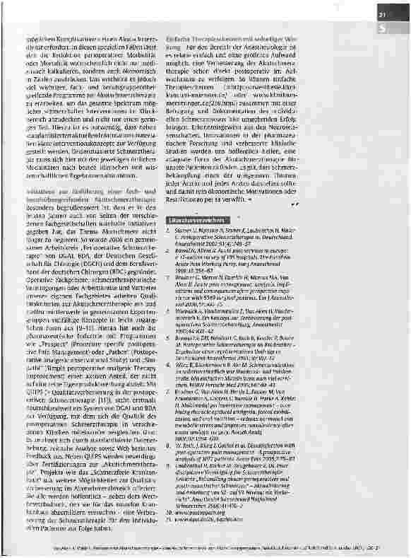 Vorschauseite 2: AkutschmerztherapieVom Akutschmerzdienst zum Akutschmerzprogramm