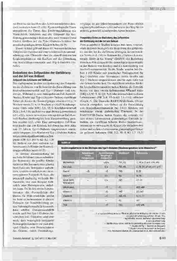 Vorschauseite 2: Frühkindliche Ernährung und Typ-1 -Diabetes
