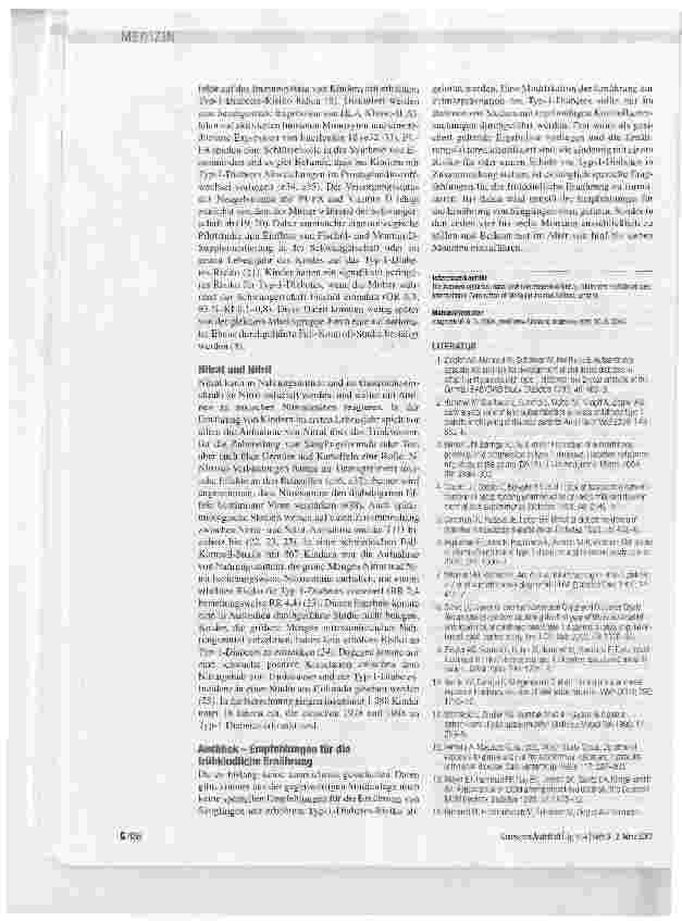 Vorschauseite 5: Frühkindliche Ernährung und Typ-1 -Diabetes