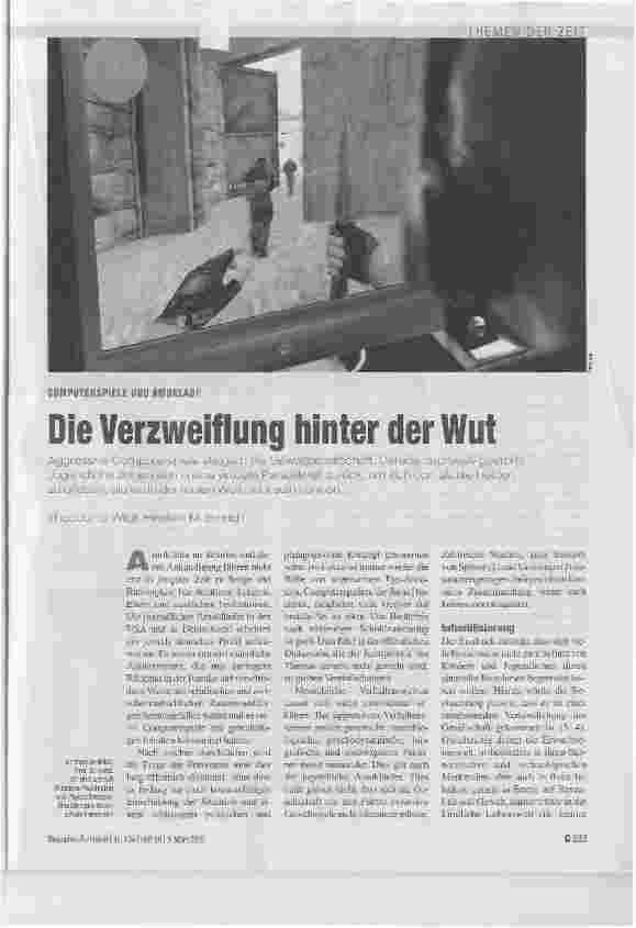 Vorschauseite 1: Die Verzweiflung hinter der Wut