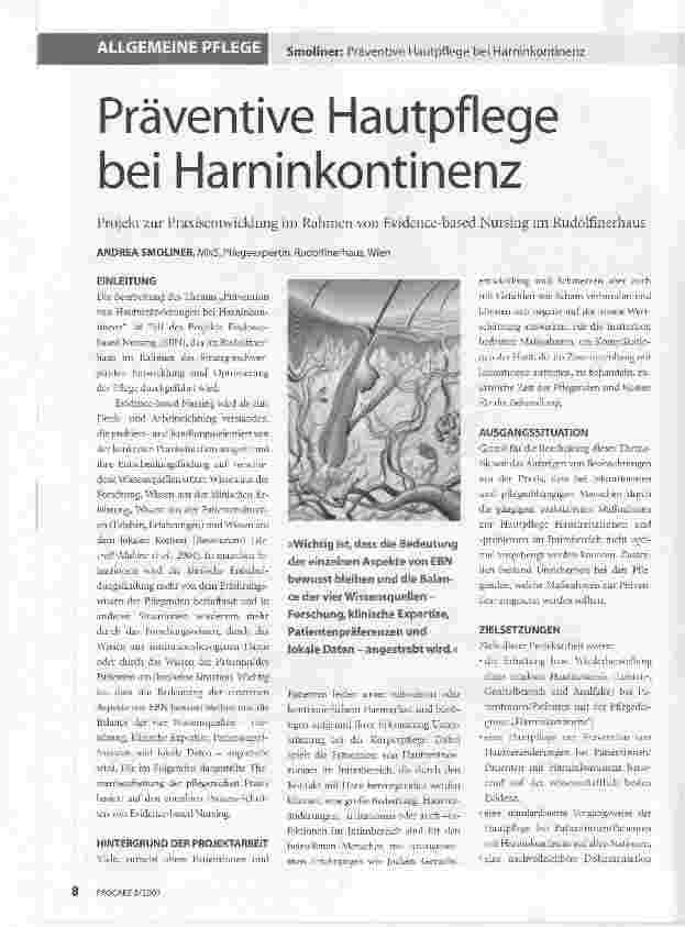 Vorschauseite 1: Präventive Hautpflege bei Harninkontinenz