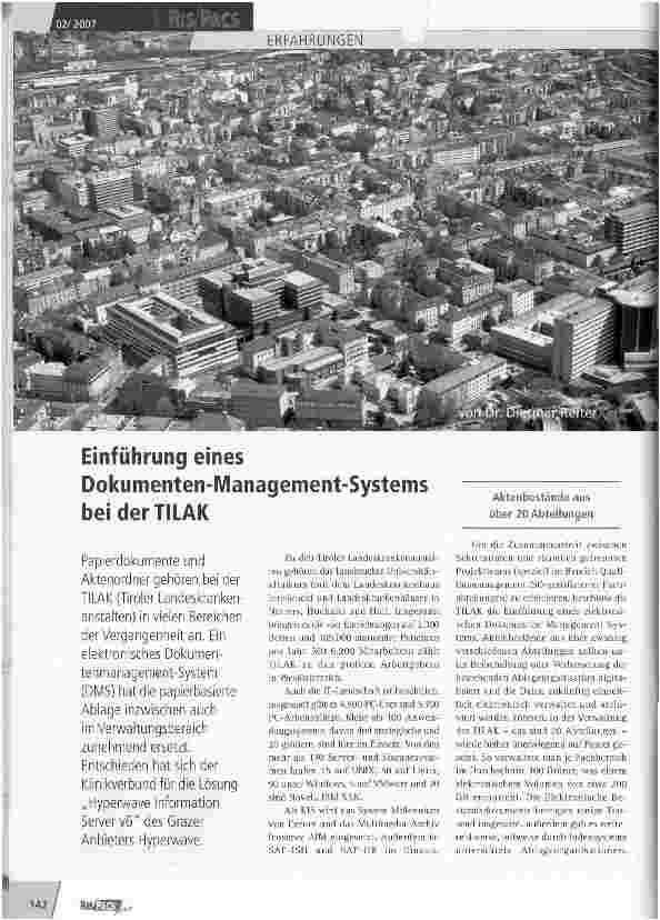 Vorschauseite 1: Einführung eines Dokumenten-Management-Systems bei der TILAK
