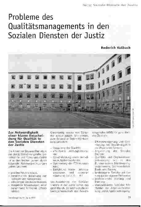 Vorschauseite 1: Probleme des Qualitätsmanagements in den Sozialen Diensten der Justiz
