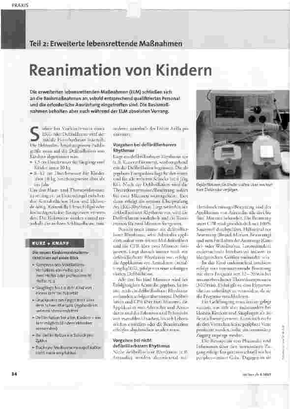 Vorschauseite 1: Reanimation von Kindern