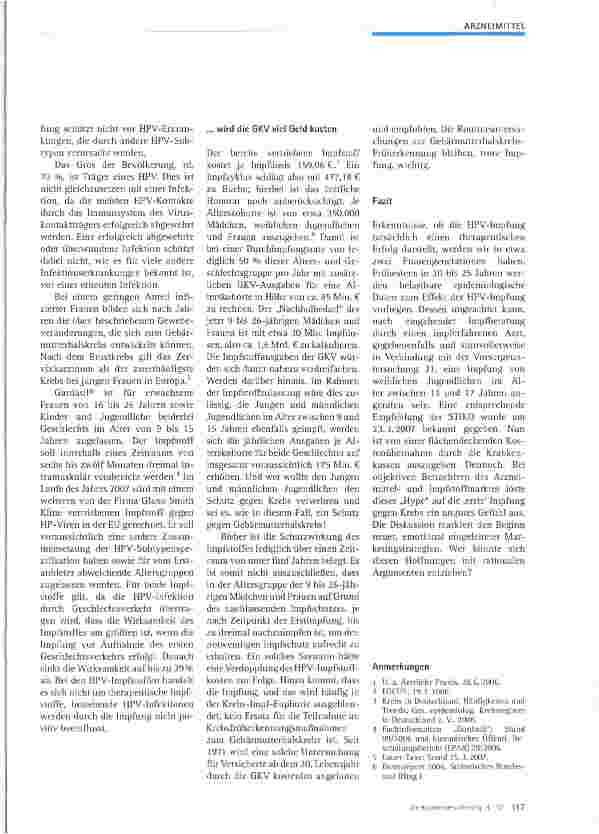 Vorschauseite 2: Impfen gegen Krebs - ein Erfolgsmodell?
