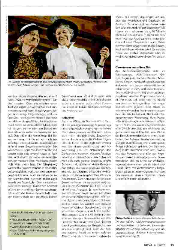 Vorschauseite 2: Wellness im Betagtenzentrum