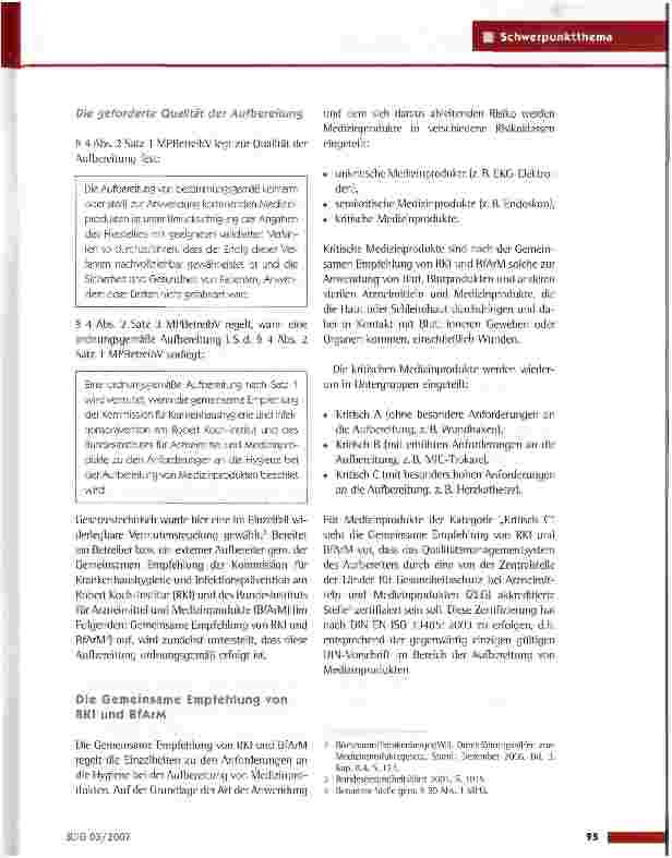 Vorschauseite 2: Rechtliche Rahmenbedingungen zur Aufbereitung von Medizinprodukten