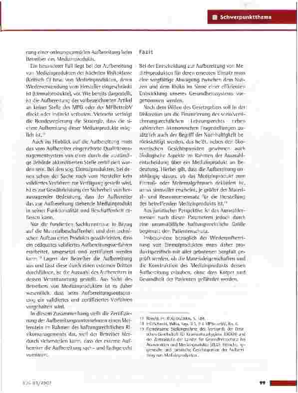 Vorschauseite 6: Rechtliche Rahmenbedingungen zur Aufbereitung von Medizinprodukten