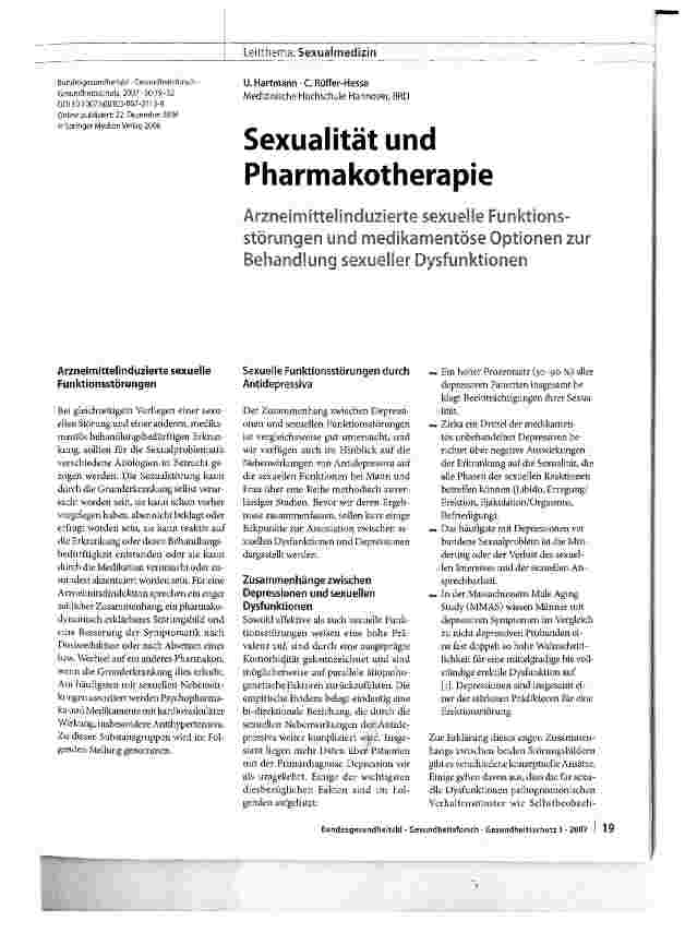 Vorschauseite 1: Sexualität und Pharmakotherapie