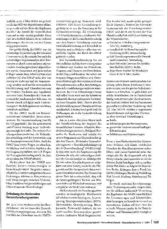 Vorschauseite 2: Das nationale Genomforschungsnetz