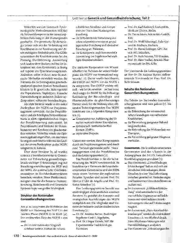 Vorschauseite 3: Das nationale Genomforschungsnetz