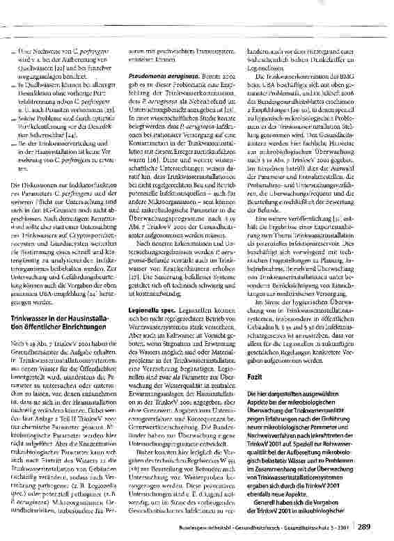 Vorschauseite 6: Ausgewählte Aspekte bei der mikrobiologischen Überwachung der Trinkwasserqualität