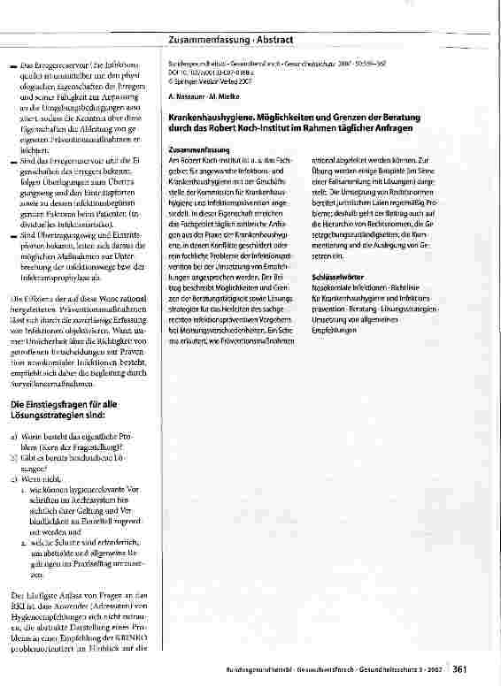 Vorschauseite 3: Krankenhaushygiene