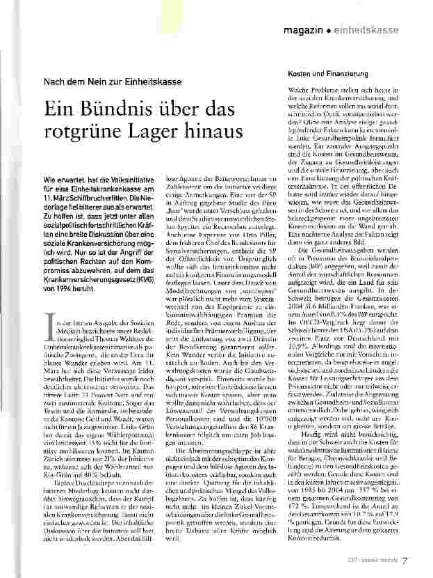 Vorschauseite 1: Ein Bündnis über das rot-grüne Lager hinaus