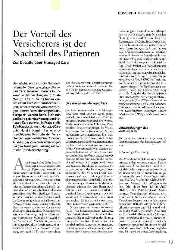 Vorschauseite 1: Der Vorteil des Versicherers ist der Nachteil des Patienten